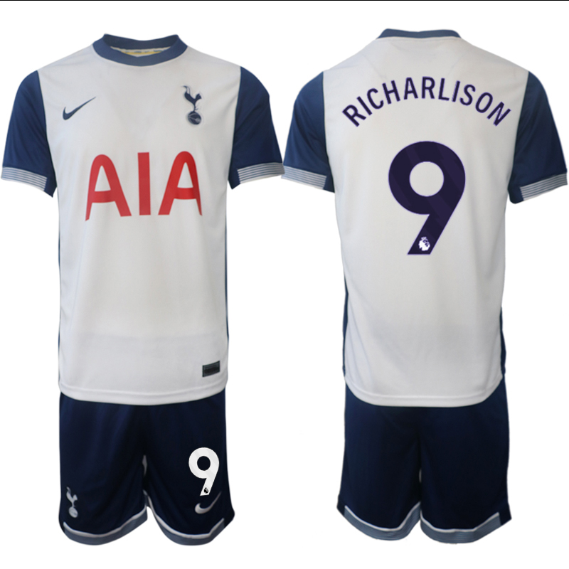 Men 2024-2025 Club Tottenham home White #9 Soccer Jersey->customized nfl jersey->Custom Jersey